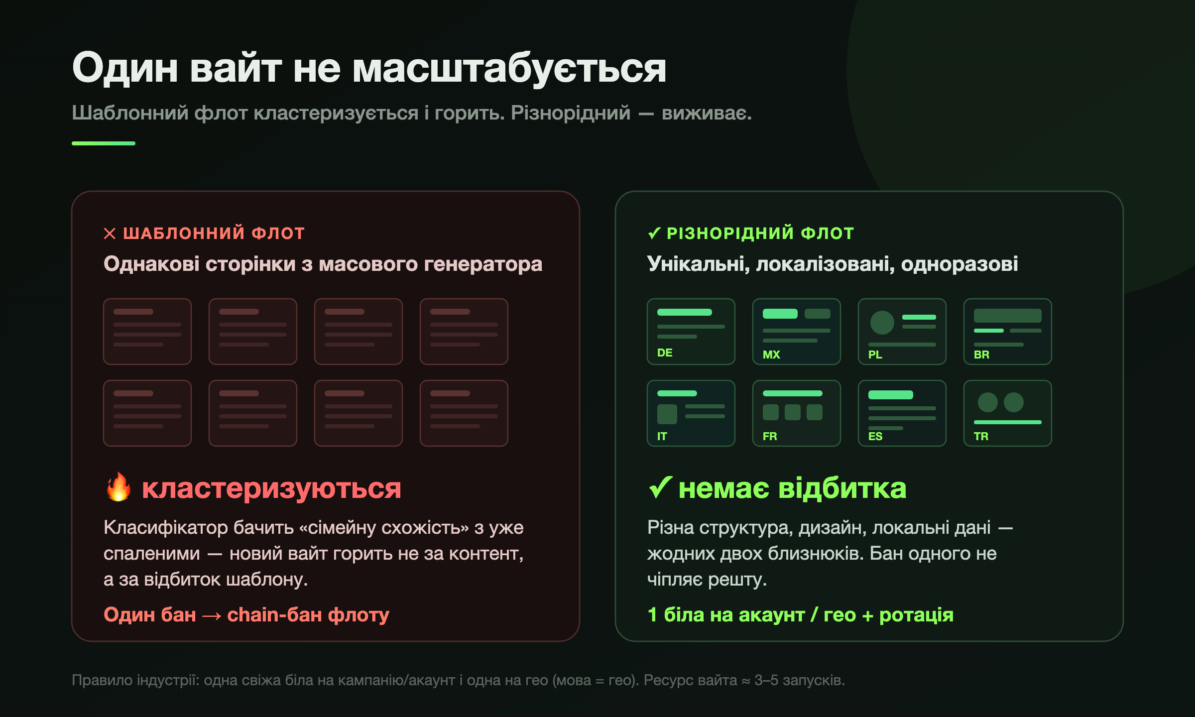 Флот різнорідних білих проти одного «ідеального» вайту